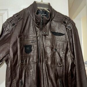 Black Rivet Men's Brown Leather Jacket